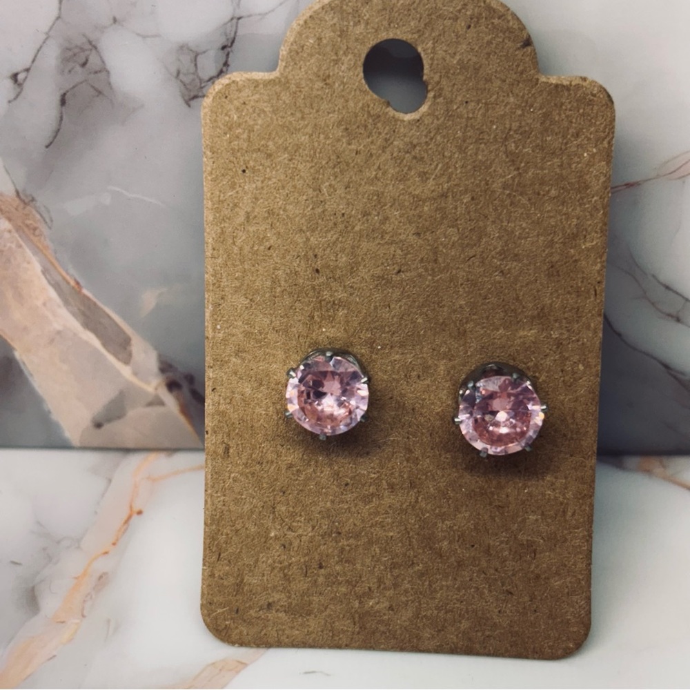 Elegant Pink Stud Earrings